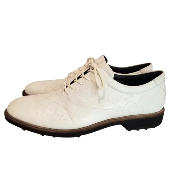 ECCO SZ US 11 - 11.5 EU 45 Golf Classic Hybrid Men's White Leather Golf Shoe
